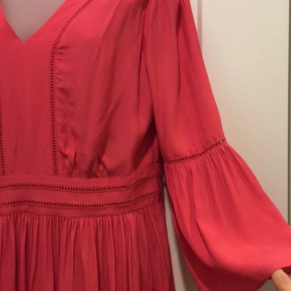 Cutout Flare Sleeve Dress 👗,Size-14,Red/Coral - Picture 8 of 8